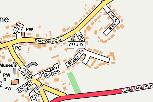 S75 4HX map - OS OpenMap – Local (Ordnance Survey)