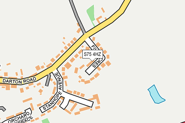 S75 4HZ map - OS OpenMap – Local (Ordnance Survey)