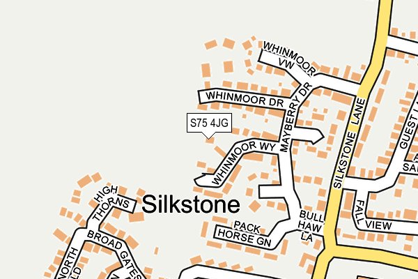 S75 4JG map - OS OpenMap – Local (Ordnance Survey)