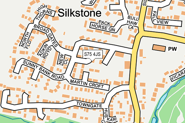 S75 4JS map - OS OpenMap – Local (Ordnance Survey)