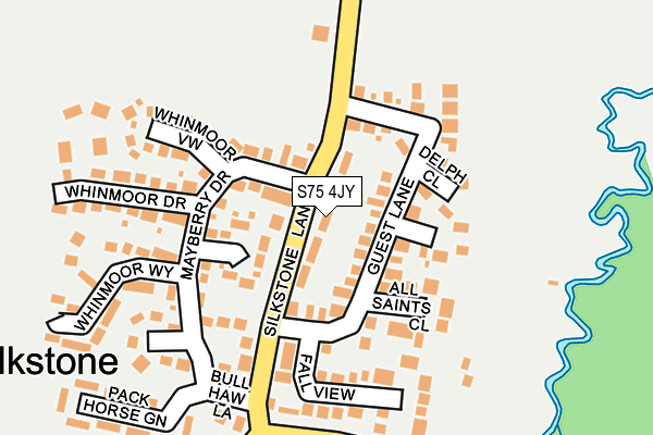 S75 4JY map - OS OpenMap – Local (Ordnance Survey)