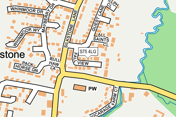 S75 4LG map - OS OpenMap – Local (Ordnance Survey)