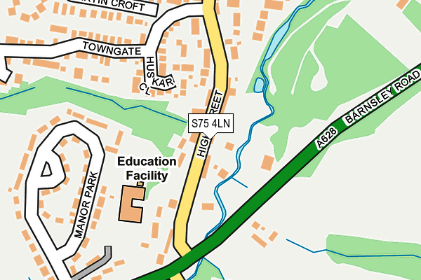 S75 4LN map - OS OpenMap – Local (Ordnance Survey)