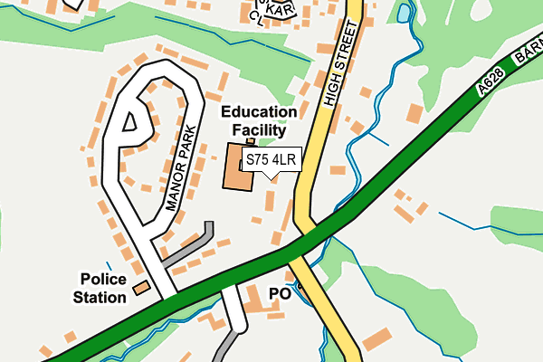 S75 4LR map - OS OpenMap – Local (Ordnance Survey)