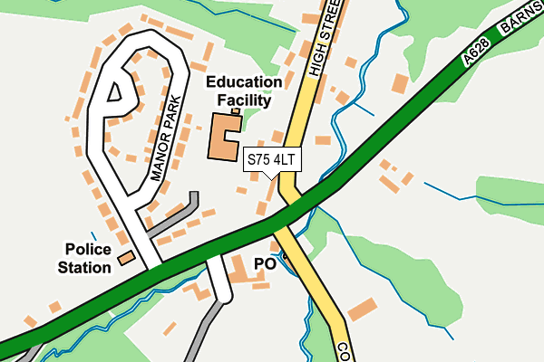 S75 4LT map - OS OpenMap – Local (Ordnance Survey)