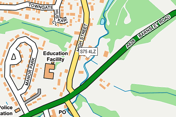 S75 4LZ map - OS OpenMap – Local (Ordnance Survey)