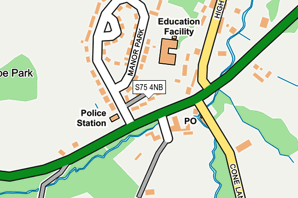 S75 4NB map - OS OpenMap – Local (Ordnance Survey)