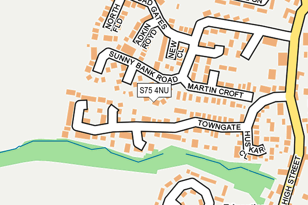 S75 4NU map - OS OpenMap – Local (Ordnance Survey)