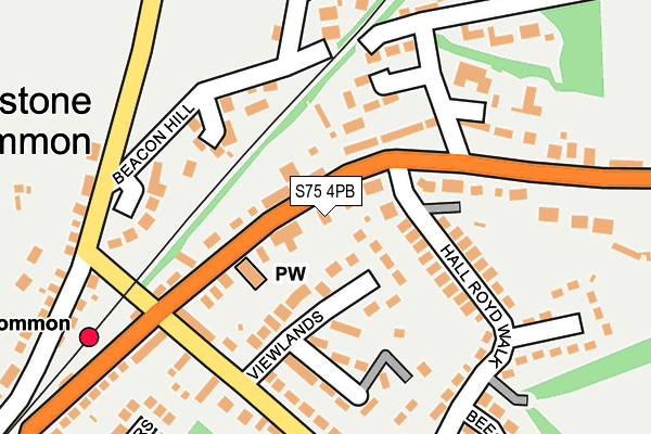 S75 4PB map - OS OpenMap – Local (Ordnance Survey)