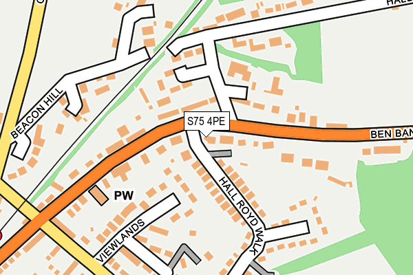 S75 4PE map - OS OpenMap – Local (Ordnance Survey)