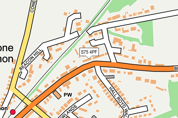 S75 4PF map - OS OpenMap – Local (Ordnance Survey)