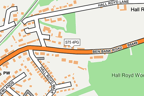 S75 4PG map - OS OpenMap – Local (Ordnance Survey)