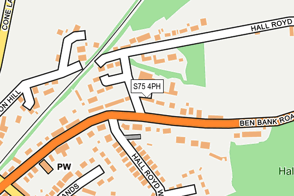 S75 4PH map - OS OpenMap – Local (Ordnance Survey)