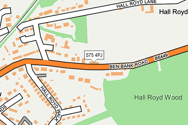 S75 4PJ map - OS OpenMap – Local (Ordnance Survey)