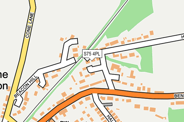 S75 4PL map - OS OpenMap – Local (Ordnance Survey)