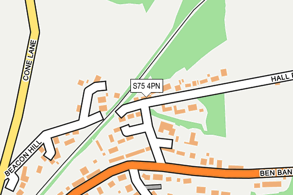 S75 4PN map - OS OpenMap – Local (Ordnance Survey)