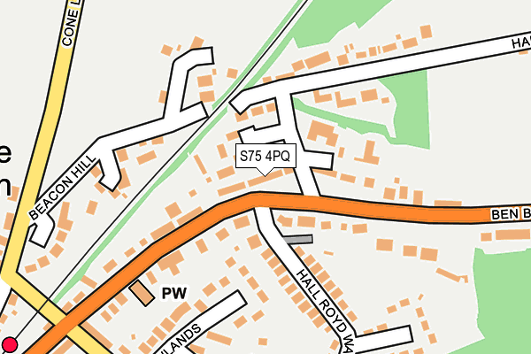 S75 4PQ map - OS OpenMap – Local (Ordnance Survey)