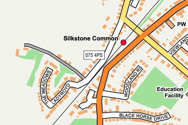 S75 4PS map - OS OpenMap – Local (Ordnance Survey)