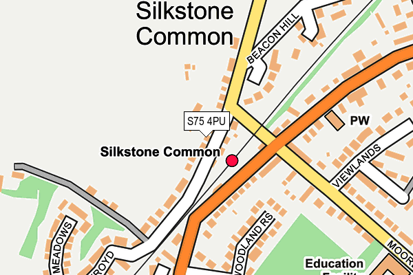 S75 4PU map - OS OpenMap – Local (Ordnance Survey)