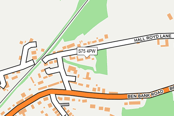 S75 4PW map - OS OpenMap – Local (Ordnance Survey)