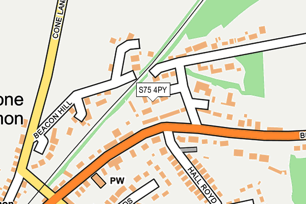 S75 4PY map - OS OpenMap – Local (Ordnance Survey)