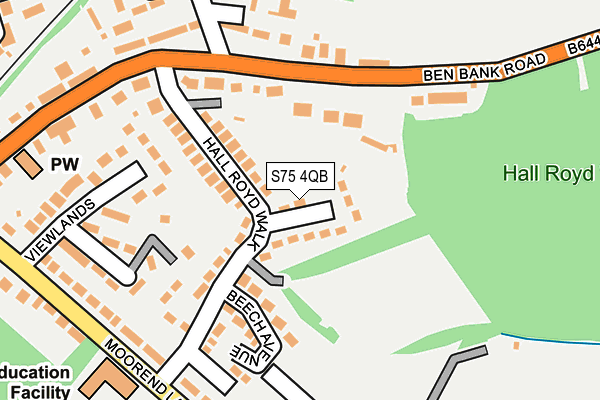 S75 4QB map - OS OpenMap – Local (Ordnance Survey)