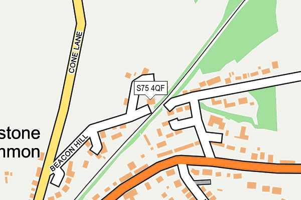 S75 4QF map - OS OpenMap – Local (Ordnance Survey)