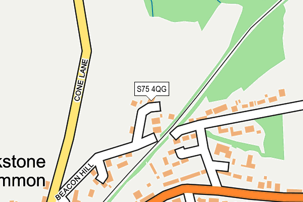 S75 4QG map - OS OpenMap – Local (Ordnance Survey)