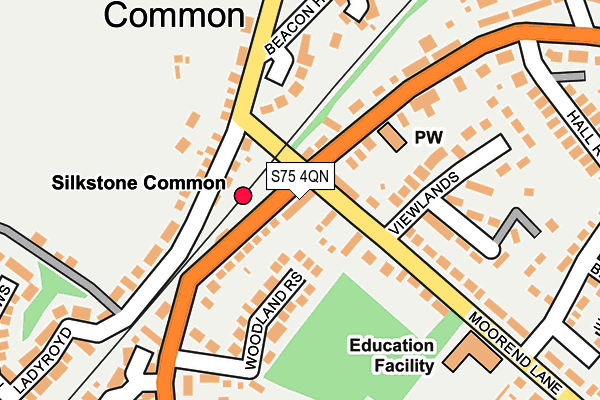 S75 4QN map - OS OpenMap – Local (Ordnance Survey)