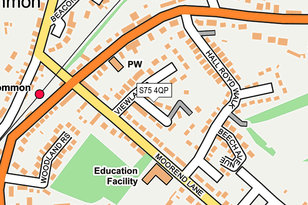 S75 4QP map - OS OpenMap – Local (Ordnance Survey)