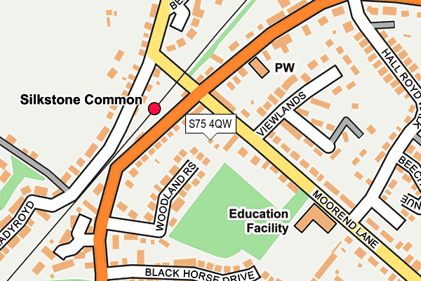 S75 4QW map - OS OpenMap – Local (Ordnance Survey)