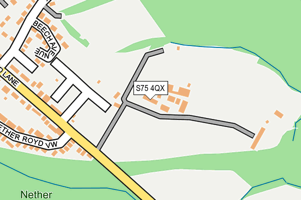 S75 4QX map - OS OpenMap – Local (Ordnance Survey)