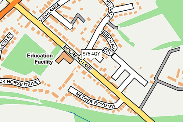 S75 4QY map - OS OpenMap – Local (Ordnance Survey)