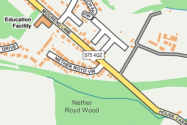 S75 4QZ map - OS OpenMap – Local (Ordnance Survey)