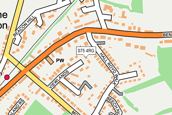 S75 4RG map - OS OpenMap – Local (Ordnance Survey)