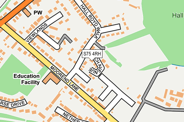 S75 4RH map - OS OpenMap – Local (Ordnance Survey)