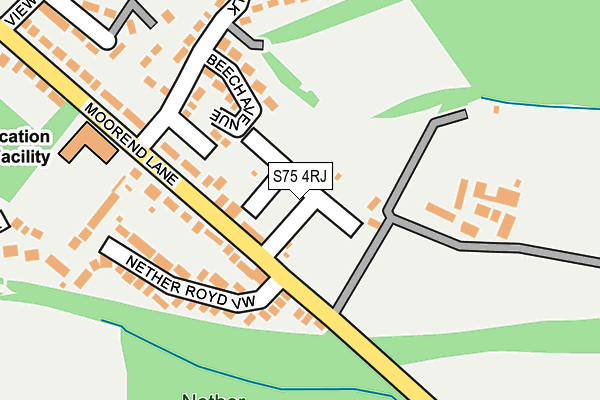 S75 4RJ map - OS OpenMap – Local (Ordnance Survey)