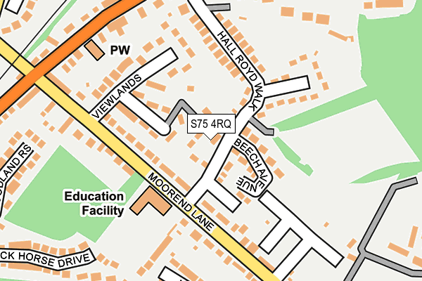 S75 4RQ map - OS OpenMap – Local (Ordnance Survey)