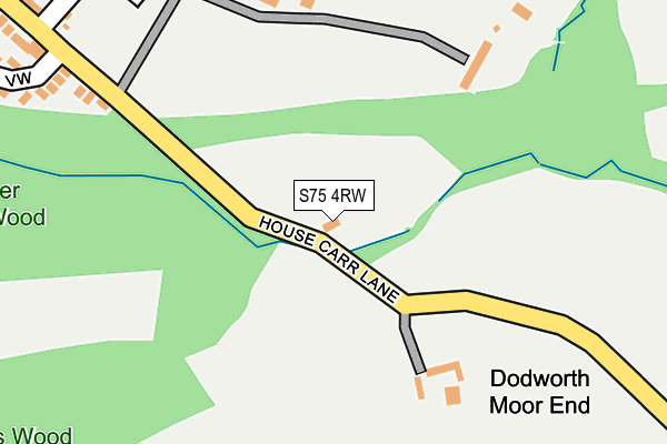 S75 4RW map - OS OpenMap – Local (Ordnance Survey)