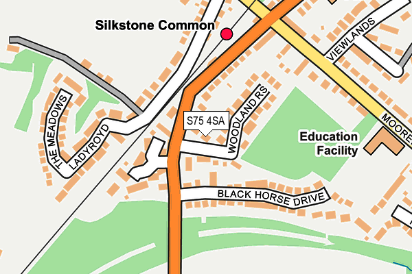 S75 4SA map - OS OpenMap – Local (Ordnance Survey)