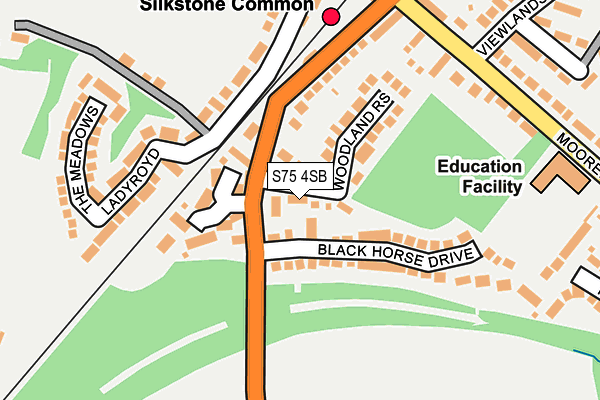 S75 4SB map - OS OpenMap – Local (Ordnance Survey)