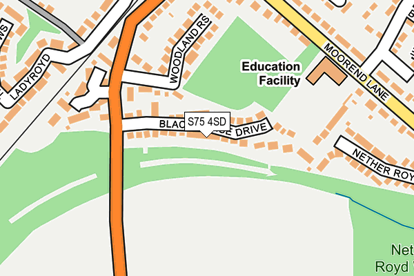 S75 4SD map - OS OpenMap – Local (Ordnance Survey)