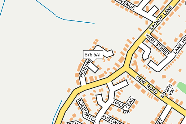 S75 5AT map - OS OpenMap – Local (Ordnance Survey)