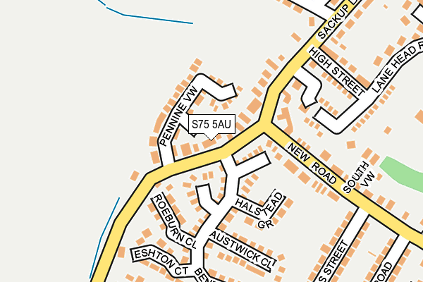 S75 5AU map - OS OpenMap – Local (Ordnance Survey)