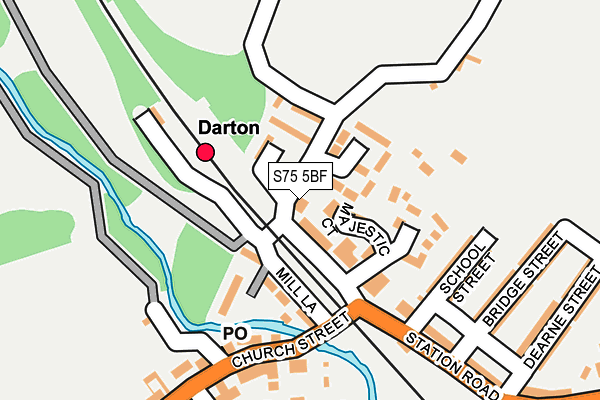 S75 5BF map - OS OpenMap – Local (Ordnance Survey)