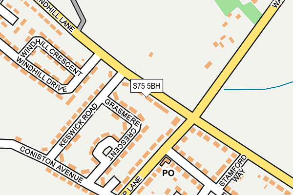S75 5BH map - OS OpenMap – Local (Ordnance Survey)