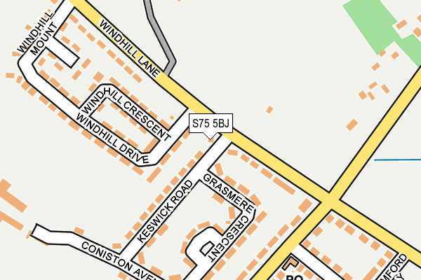 S75 5BJ map - OS OpenMap – Local (Ordnance Survey)
