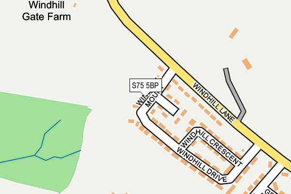 S75 5BP map - OS OpenMap – Local (Ordnance Survey)