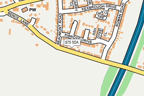 S75 5DA map - OS OpenMap – Local (Ordnance Survey)