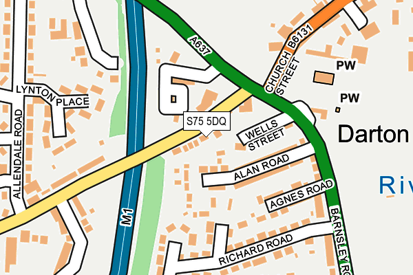 S75 5DQ map - OS OpenMap – Local (Ordnance Survey)